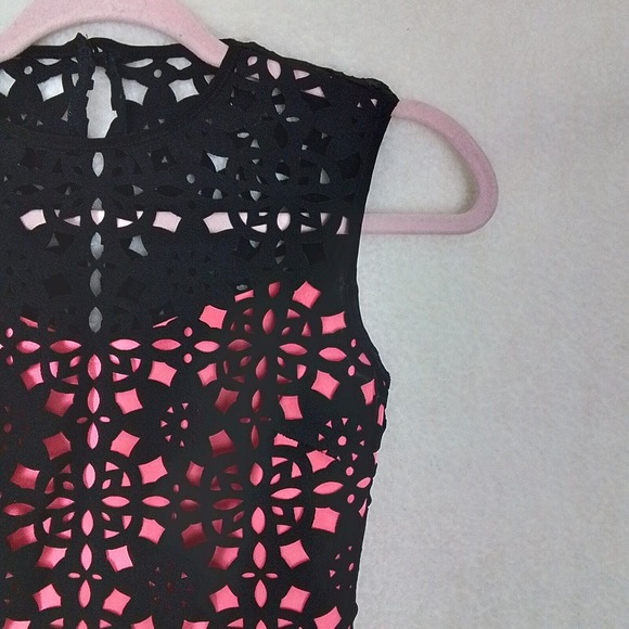 B Darlin Laser Cutout Mini‎ Dress Size S (3/4) in Black and Pink - Picture 7 of 14